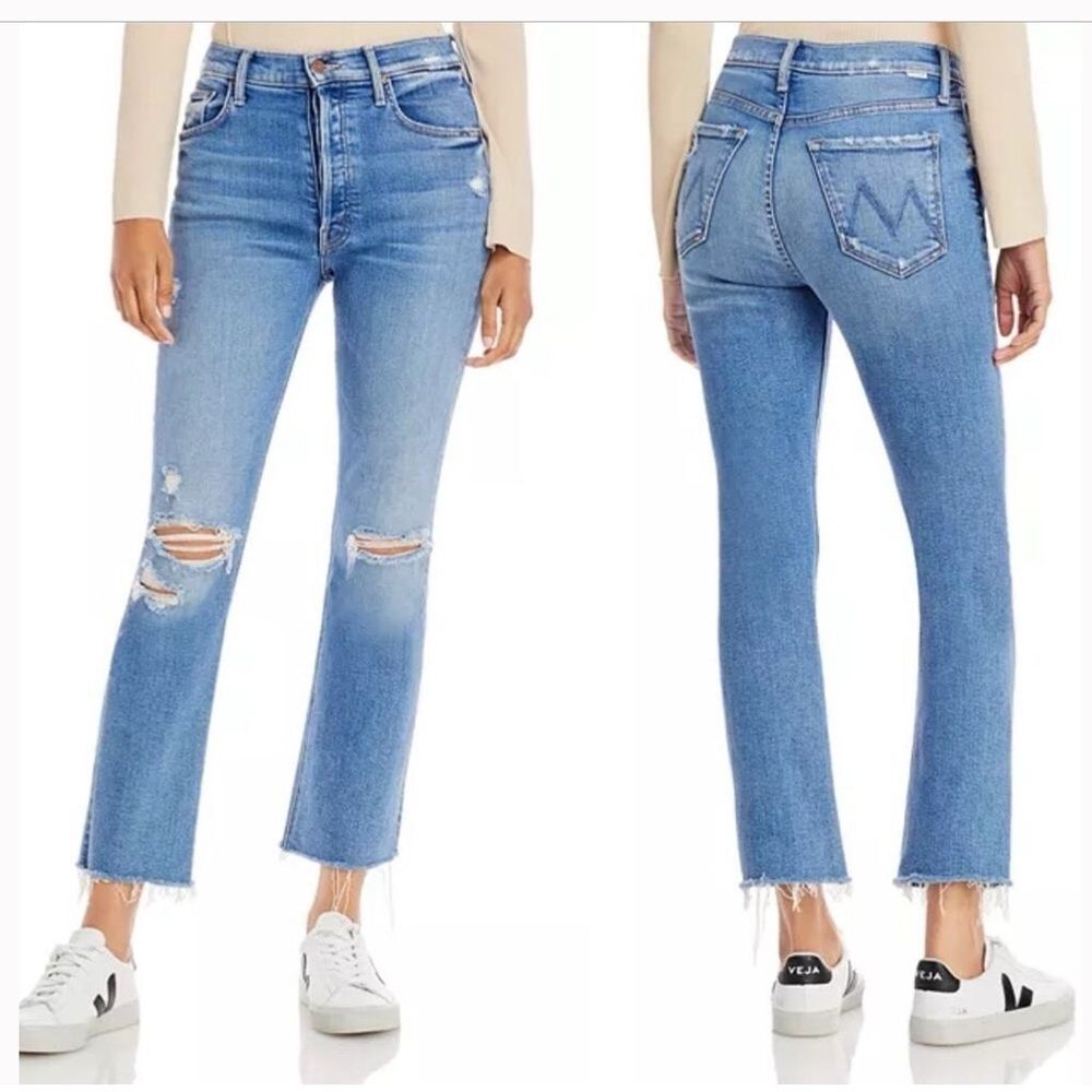 MOTHER Denim The Tripper Ankle Fray Distressed Jeans Play Like a Pirate 29